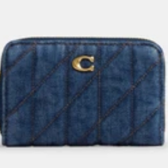 💯 Authentic Coach Denim Card Case - Picture 1 of 10
